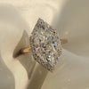 Dutch Marquise Lab Grown Halo Set Engagement Ring Solid Gold Wedding Ring