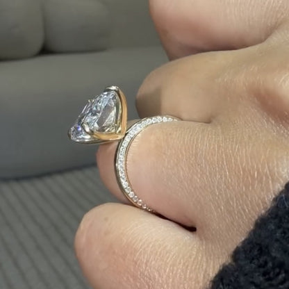 Radiant Cut Moissanite Engagement Ring Gold Solitaire Wedding Ring