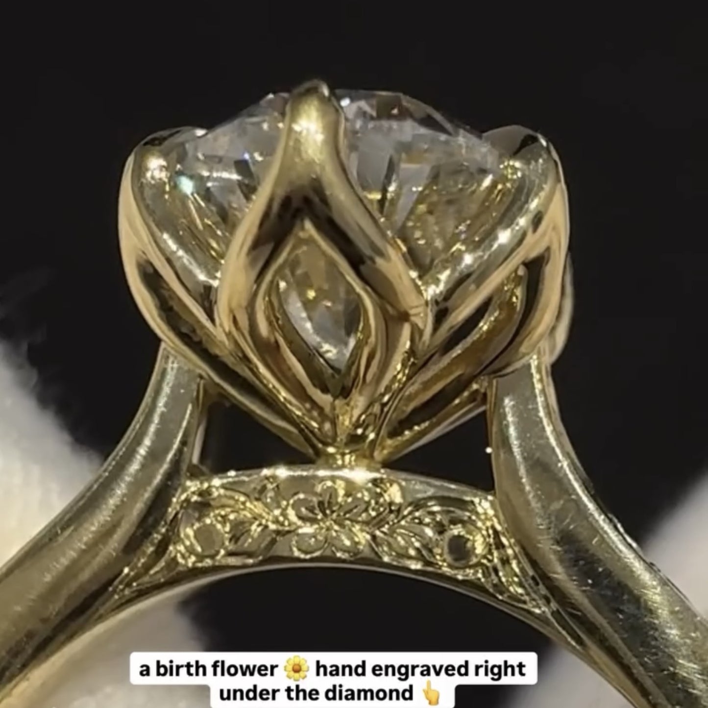oval cut moissanite engagement ring tulip set gold vintage inspired ring