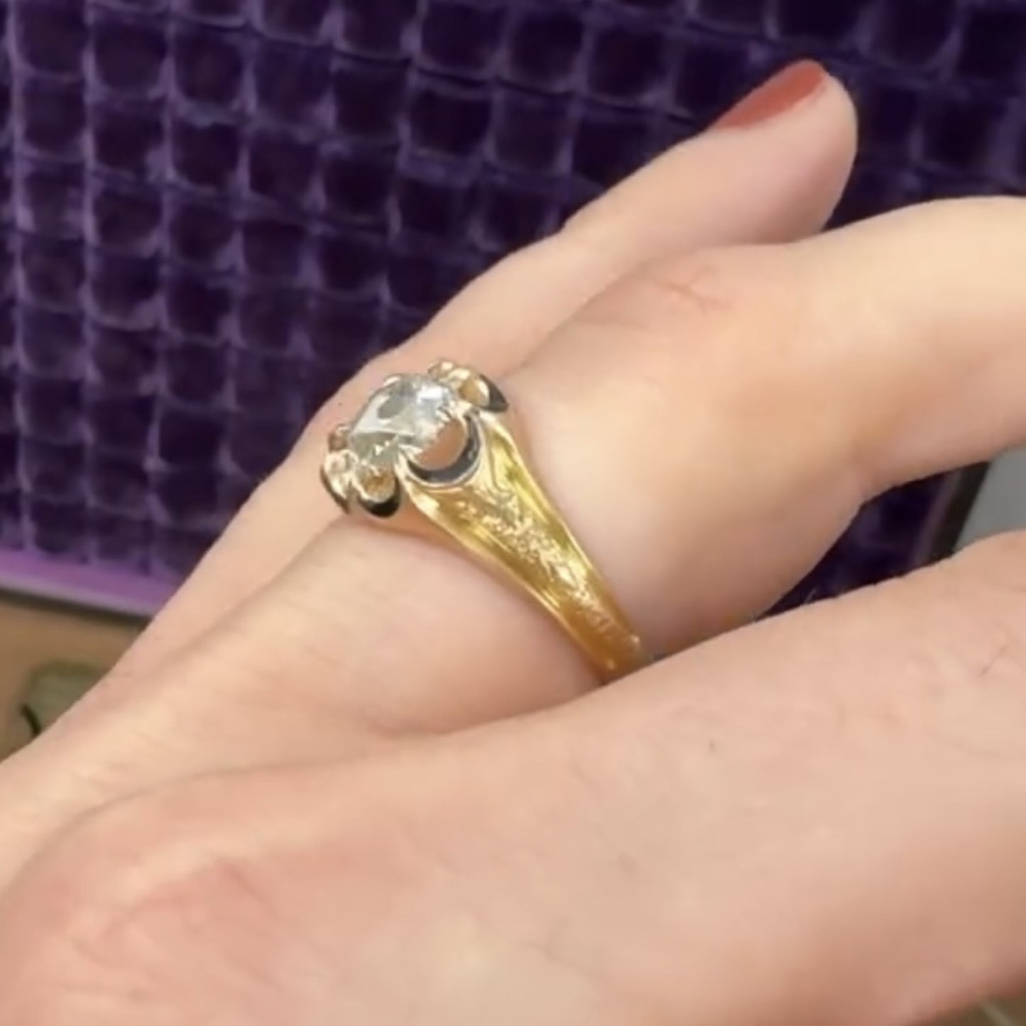 oval rose cut lab grown engagement ring unique eight prong wedding ring