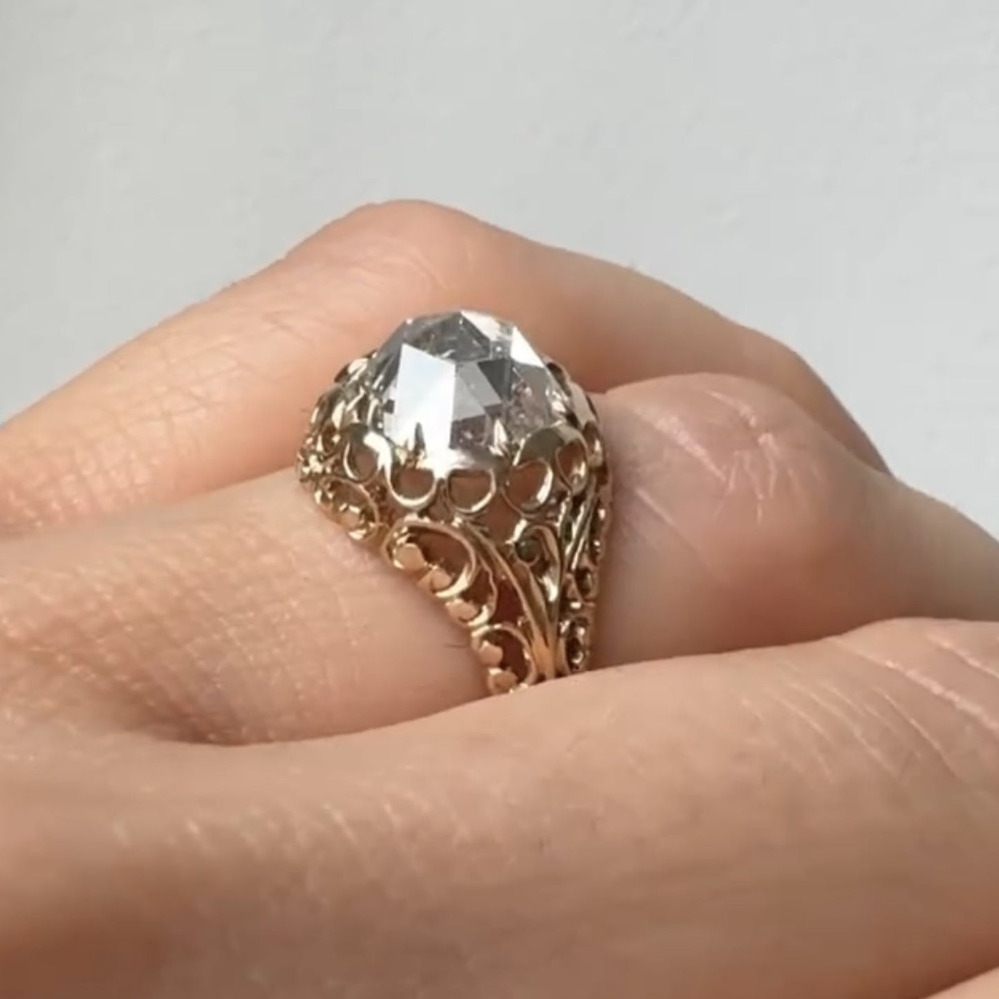 antique round cut moissanite engagement ring vintage inspired wedding ring