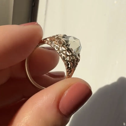 Antique Round Cut Moissanite Engagement Ring Vintage Inspired Wedding Ring