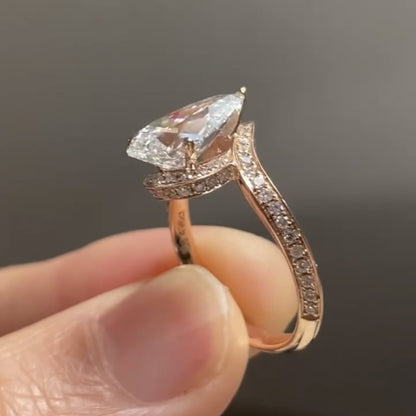 Pear Lab Grown Engagement Ring Unique Style Wedding Ring