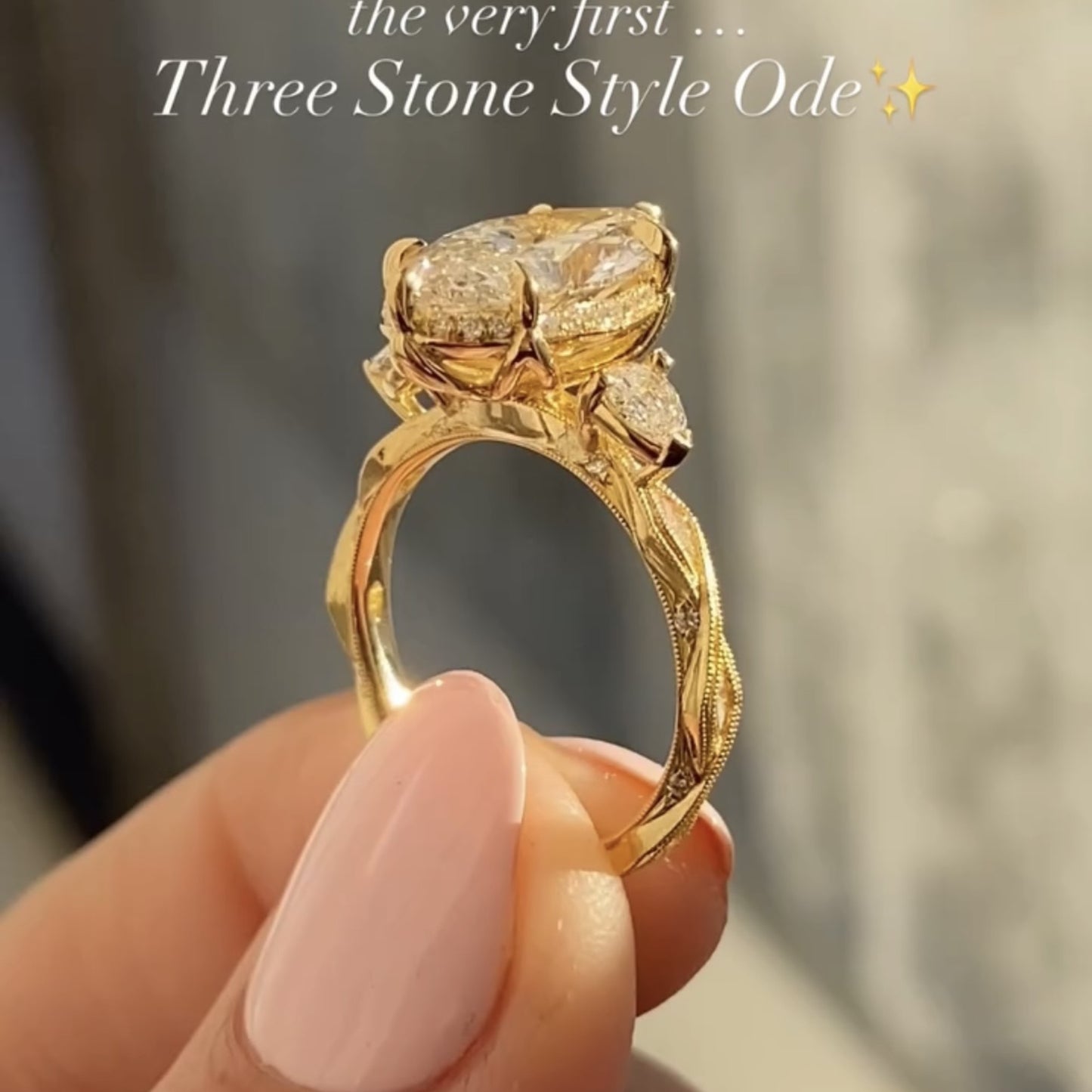 marquise lab three stone moissanite engagement ring vintage inspired wedding ring