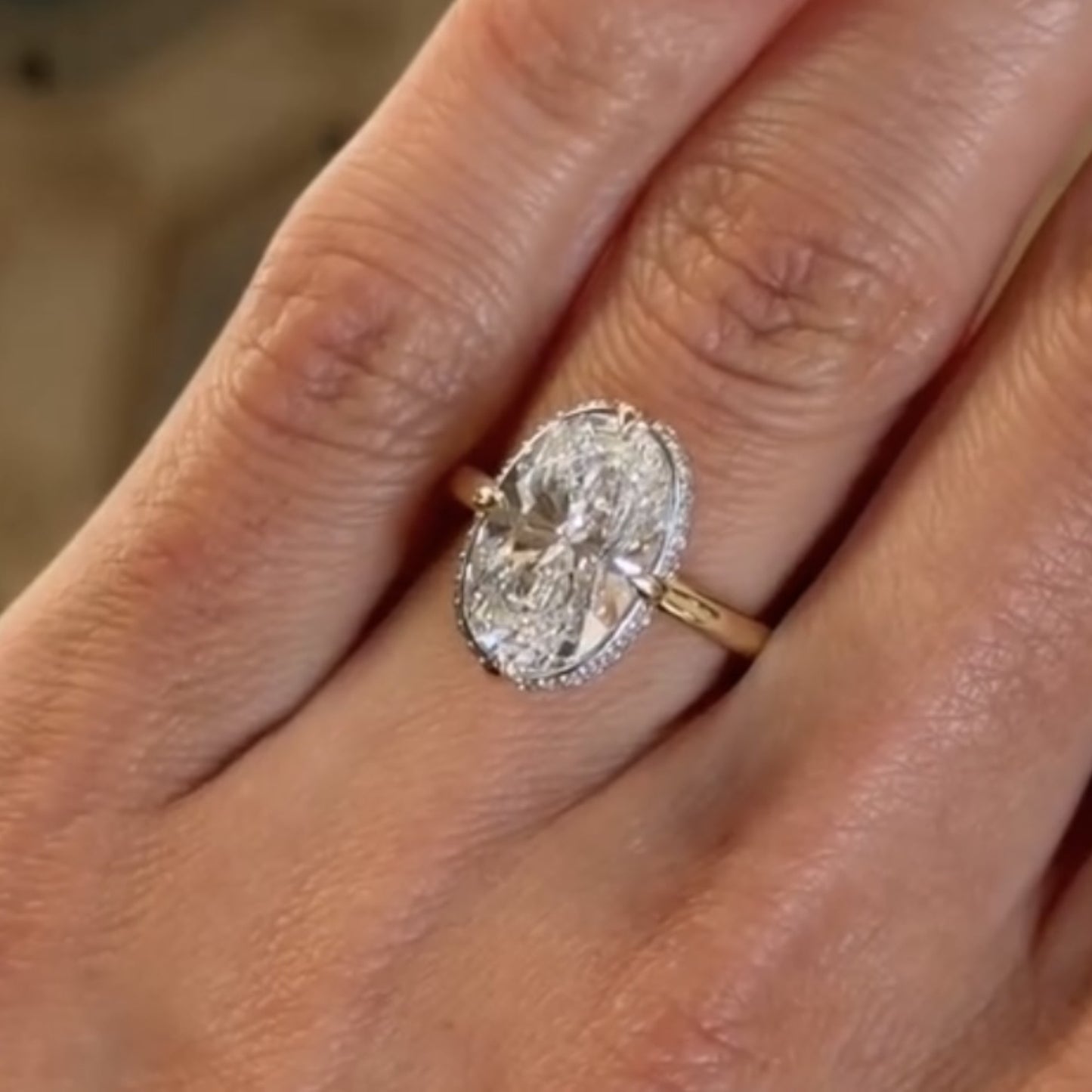 oval cut moissanite engagement ring hidden halo gold solitaire ring