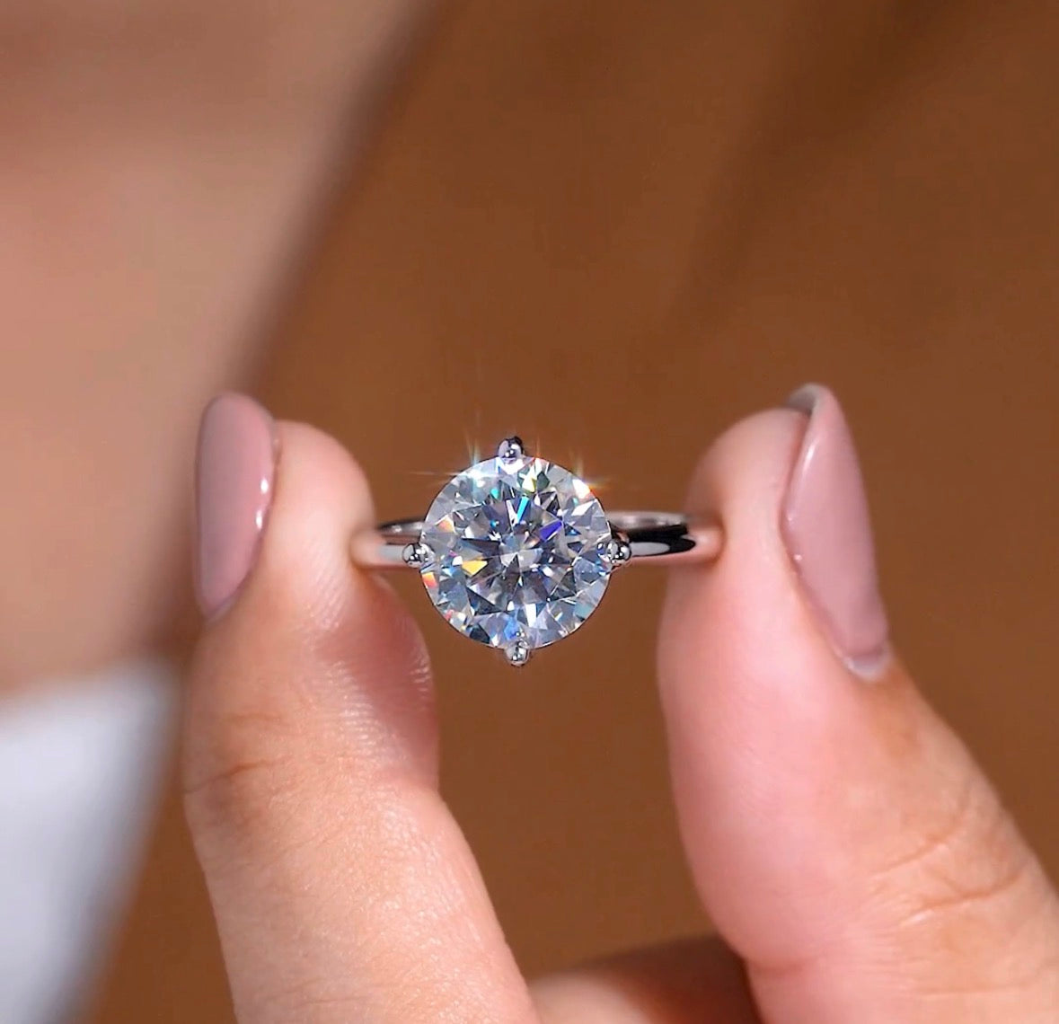 classic round cut solitaire lab grown diamond ring with timeless elegant engagement style
