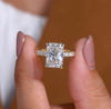 Radiant Cut Solitaire Lab Grown Diamond Engagement Ring with Pavé Diamond Band