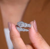 0.85 TCW Modern Pavé Lab Grown Diamond Snake Wrap Ring Elegant Geometric Open Band Statement Design