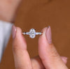Elegant Oval Cut Lab Grown Diamond Engagement Ring with Marquise Side Stones in White Gold