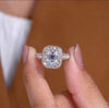 Luxury Vintage Emerald Cut Halo Lab Grown Diamond Engagement Ring with Pavé Band in Gold