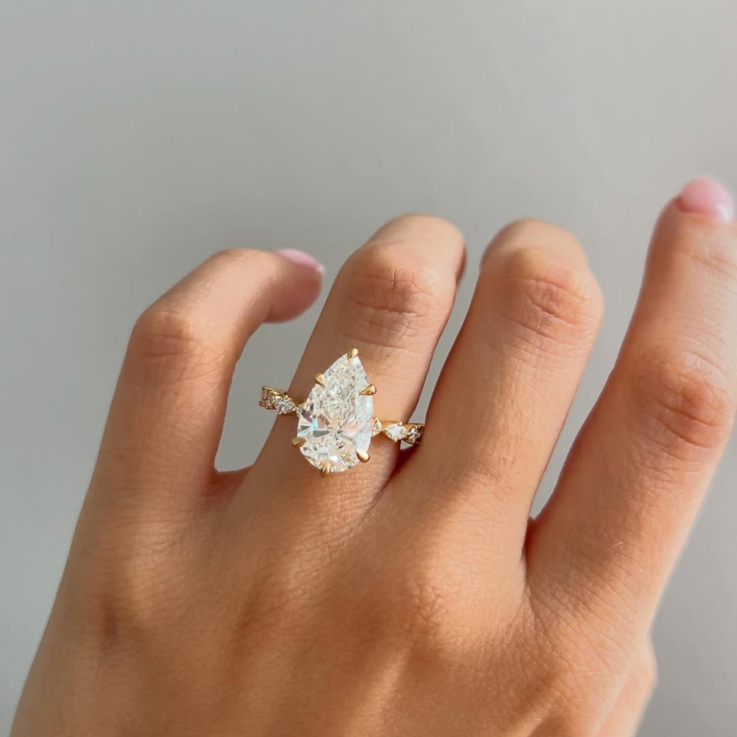 pear cut moissanite engagement ring solid gold wedding ring teardrop ring anniversary rings for women handmade ring promise ring