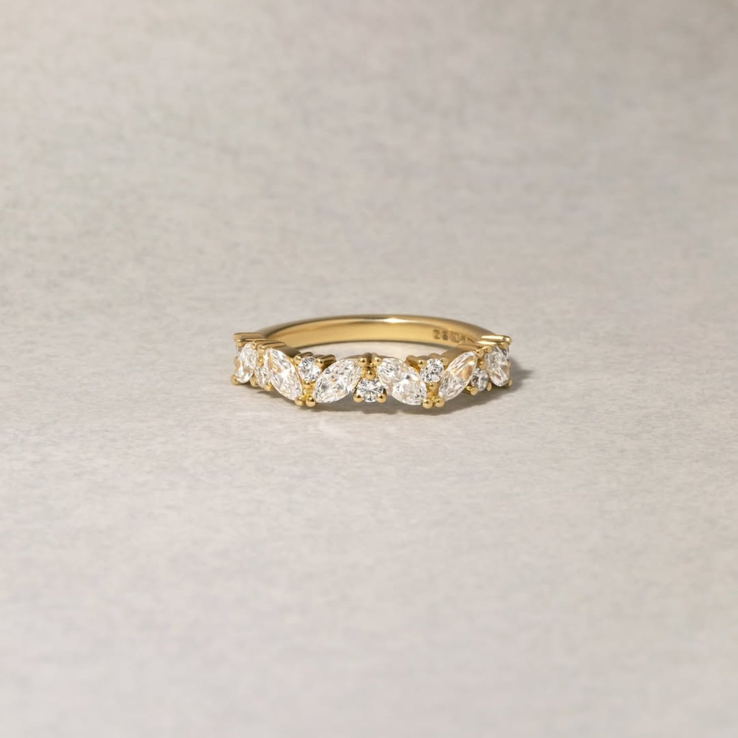 marquise and round cut moissanite band minimalist wedding band gold matching band stackable band anniversary band for her promise band