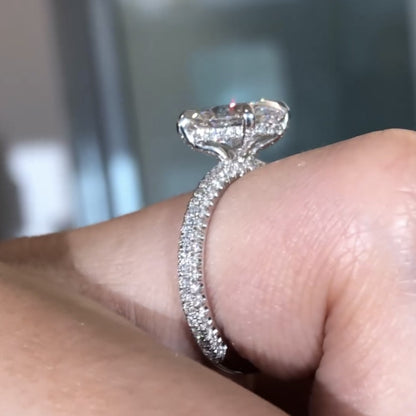 Oval Moissanite Diamond Ring Hidden Halo Oval Engagement Ring  Wedding Rings For Women Anniversary Ring Handmade Ring
