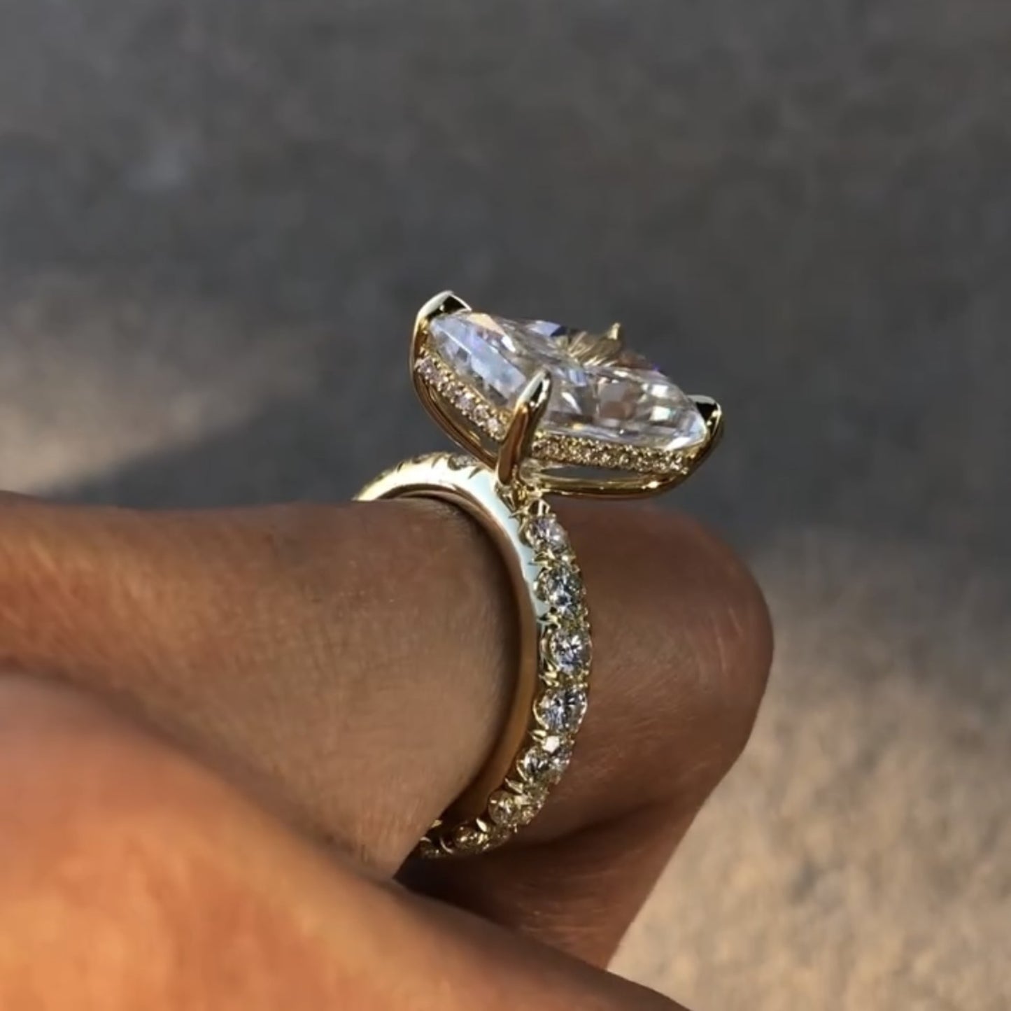 radiant cut lab grown diamond engagement ring