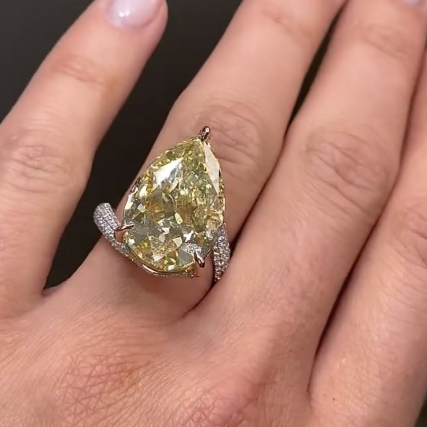 champagne yellow pear cut moissanite engagement ring  wedding ring color stone ring anniversary rings for women teardrop ring