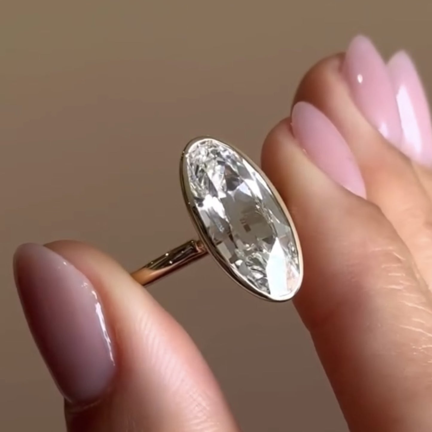 old mine elongated oval lab grown bezel set engagement ring  solitaire ring wedding ring anniversary ring
