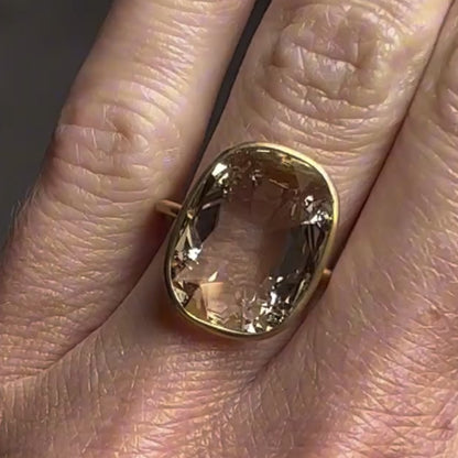 Old Mine Brown Elongated Cushion Engagement Ring Bezel Set Moissanite Vintage Ring Wedding Ring Anniversary Ring