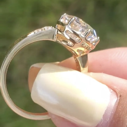 Old Mine Pear Cut Engagement Ring Pear Vintage Moissanite Diamond Ring Gold Wedding Ring Teardrop Ring Anniversary Rings For Women