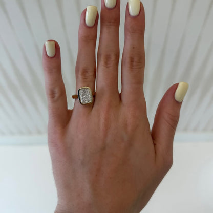 Bezel Set Elongated Cushion Cut Moissanite Engagement Cushion Ring Solid Gold Solitaire Wedding Ring Anniversary Ring For Women