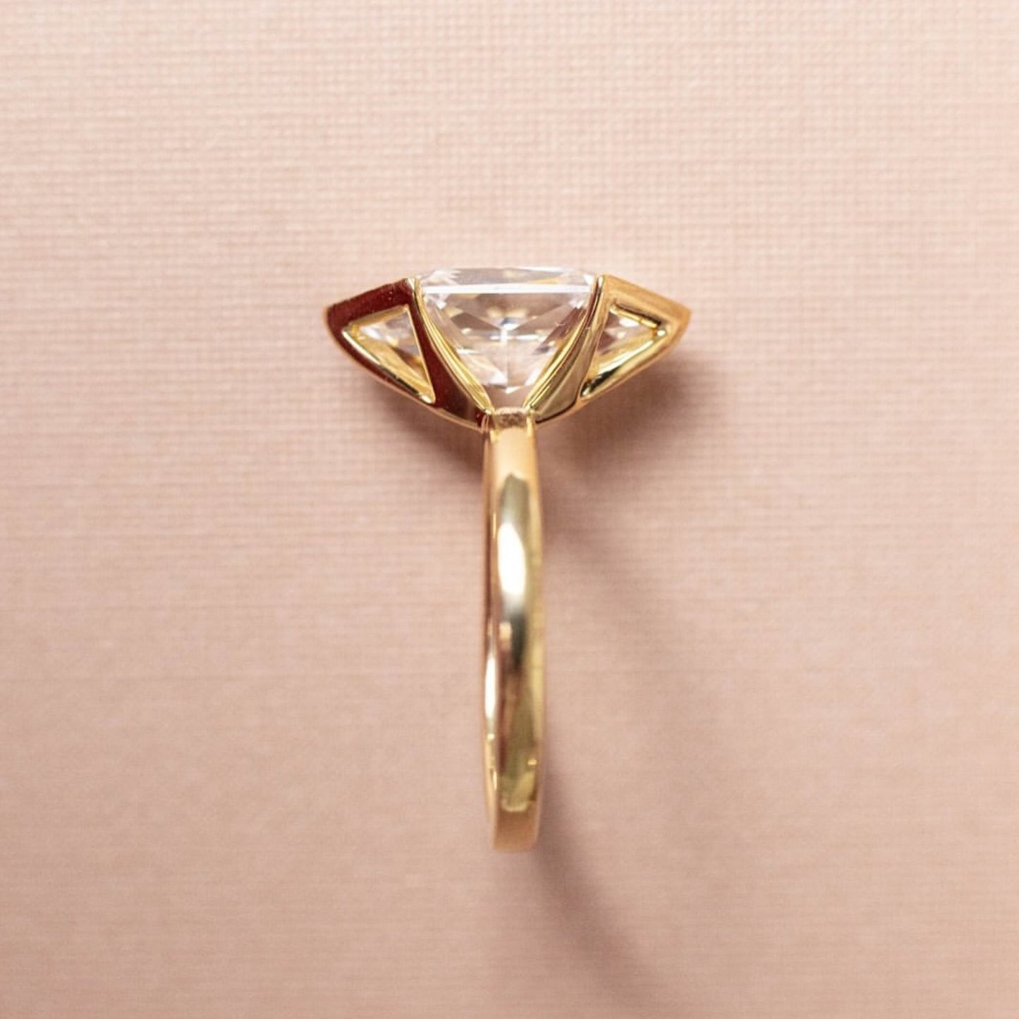 half bezel set  dutch marquise cut moissanite engagement ring solitaire ring wedding rings for women anniversary ring