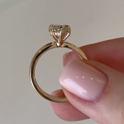 Double Band Marquise Cut Moissanite Engagement Ring Hidden Halo Solid Gold Wedding Ring Solitaire Ring Anniversary Rings For Women