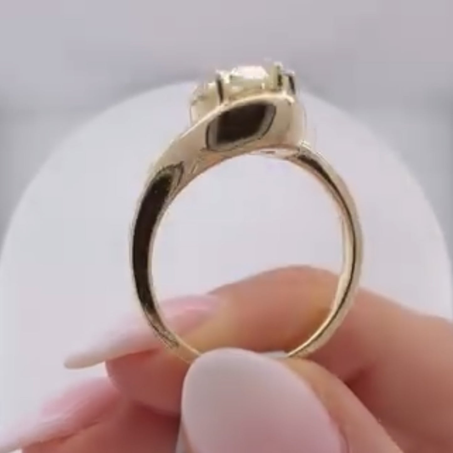 half bezel set oval cut moissanite engagement ring curve band solitaire ring wedding ring anniversary rings for women