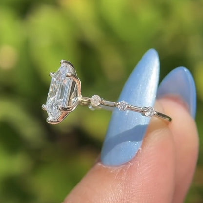 Hexagon Moissanite Engagement Ring Distance Pave Ring Wedding Ring Anniversary Ring For Women Antique Diamond Ring