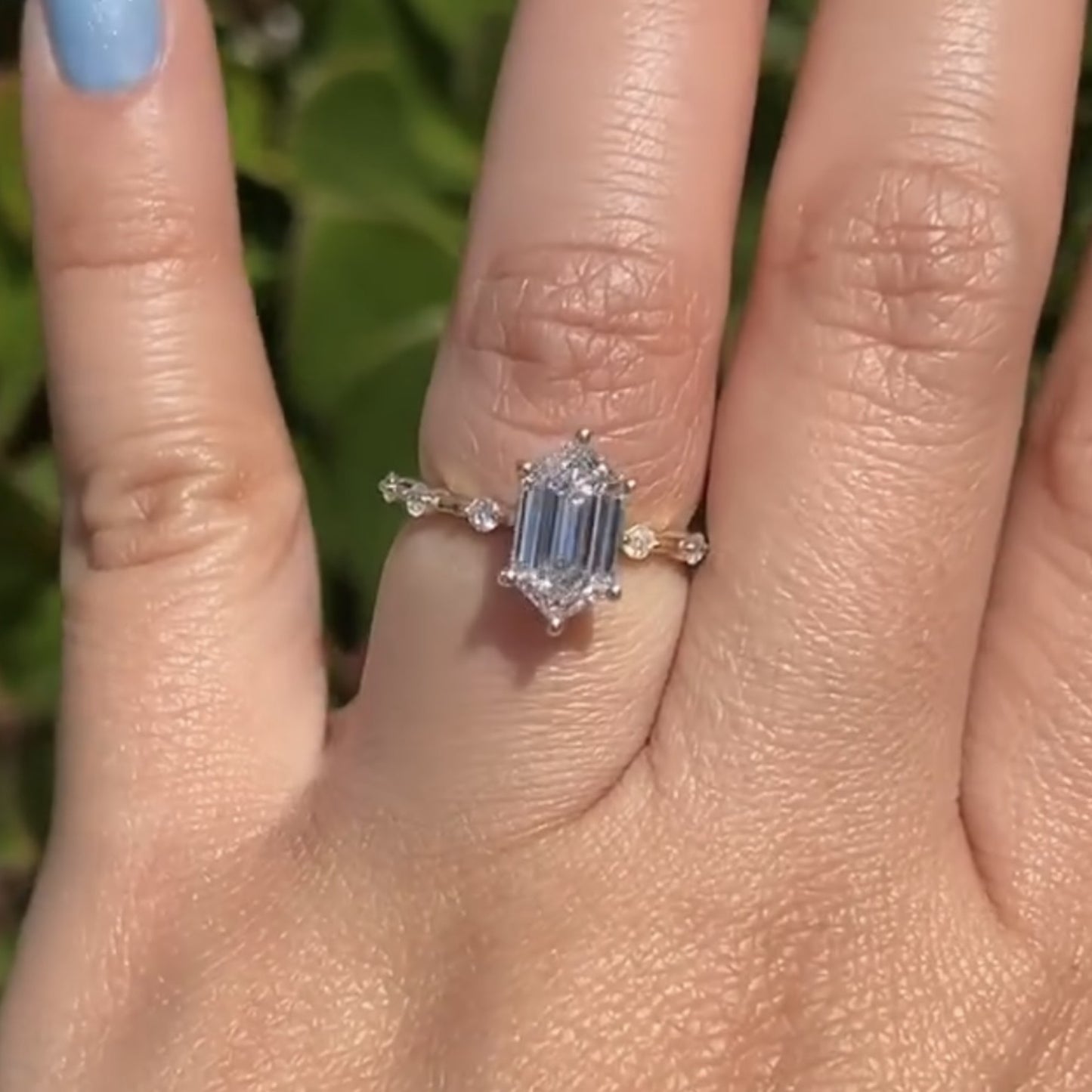 hexagon moissanite engagement ring distance pave ring wedding ring anniversary ring for women antique diamond ring