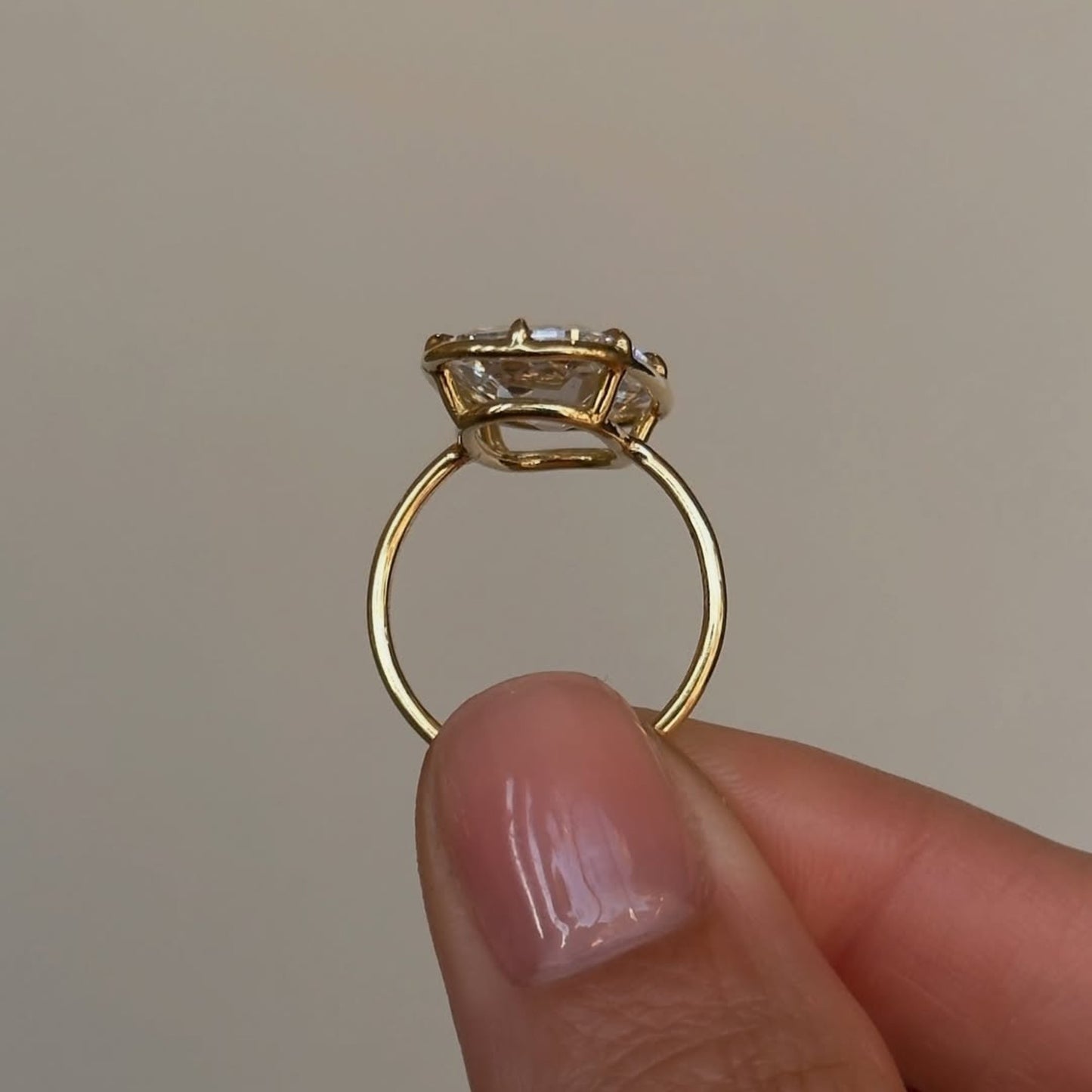 old mine elongated cushion moissanite diamond ring vintage style engagement ring solid gold solitaire ring