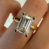 Emerald Cut Moissanite Engagement Ring Hidden Halo Solitaire Ring Wedding Ring Anniversary Ring For Women Promise Ring