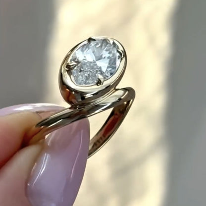 Bezel Set  Marquise Cut Engagement Ring East West Marquise Moissanite Ring  Wedding Ring Horizontal Ring Anniversary Ring