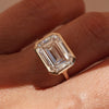 Bezel Set  Emerald Cut Moissanite Engagement Rings Emerald East West Solitaire Ring  Wedding Ring Anniversary Ring For Her