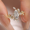 Floral Style  Marquise Cut Lab Grown Engagement Rings Vintage Art Deco  Wedding Rings Nature Inspired Ring Anniversary Ring