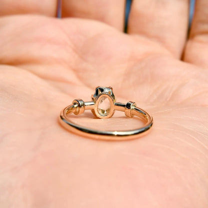 Oval Rose Cut Lab Grown Engagement Ring Solitaire Wedding Ring
