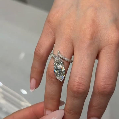 Luxury Marquise Cut Moissanite Diamond Wrap Engagement Ring
