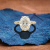 Oval Cut Lab Grown Diamond Engagement Ring with Twisted Pave Band