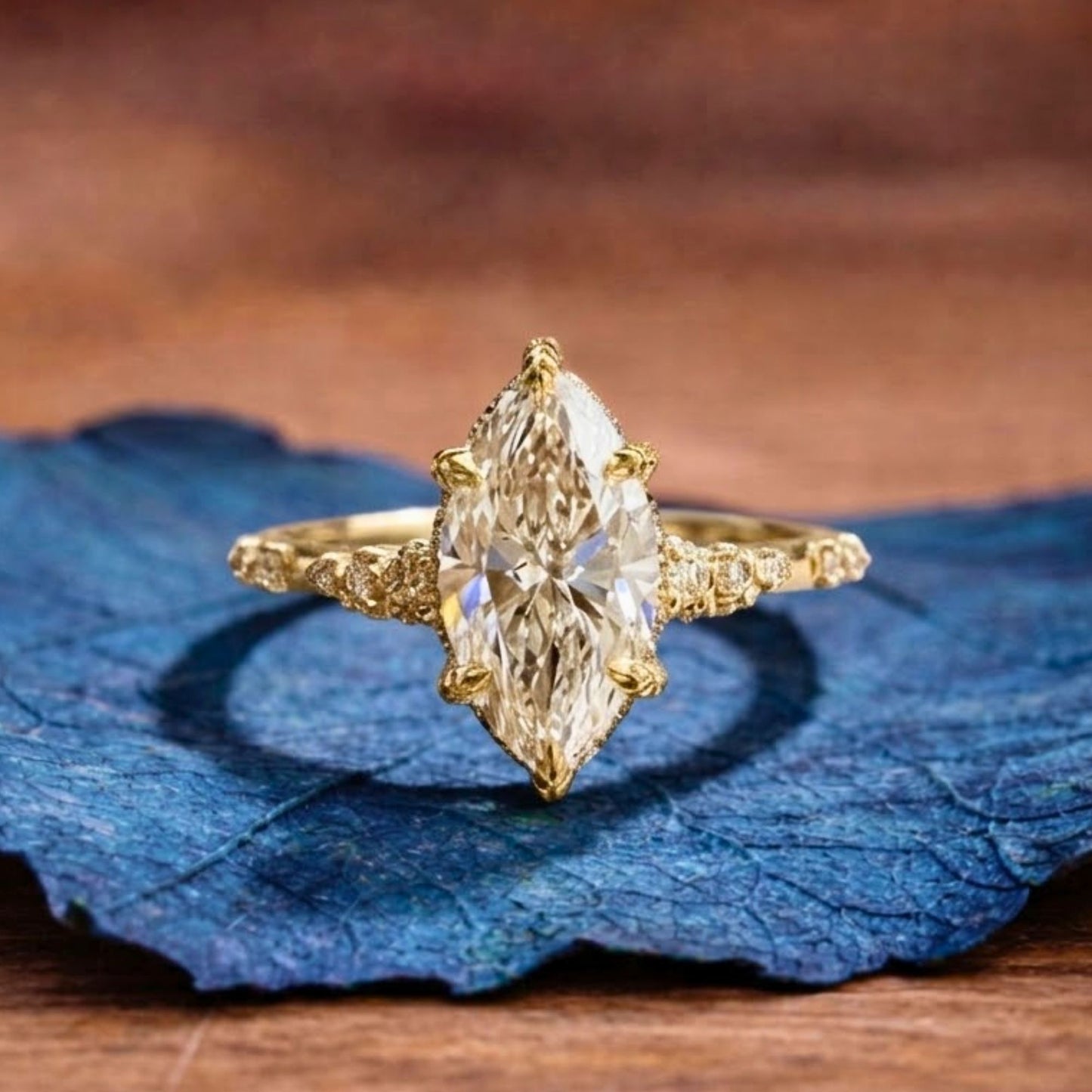 marquise lab grown cut art deco engagement ring hidden halo gold wedding ring anniversary rings for women nature inspired ring