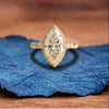 Marquise Cut Moissanite Diamond Ring Unique Tulip Set Twisted Band Ring