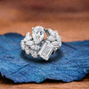 4.00 TCW Pear And Emerald Moissanite Engagement Ring Bridal Unique White Gold Wedding Ring