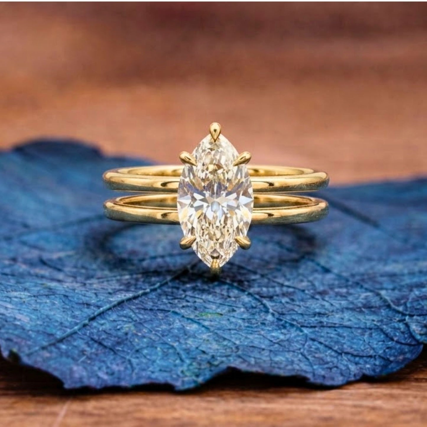 double band marquise cut moissanite engagement ring hidden halo solid gold wedding ring solitaire ring anniversary rings for women