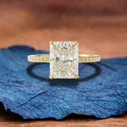 Radiant Cut Moissanite Diamond Ring Radiant Engagement Ring  Wedding Ring Solitaire Ring Anniversary Ring For Women