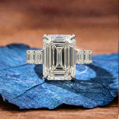 Emerald Cut Lab Diamond Engagement Ring  Lab Grown Wedding Ring Anniversary Ring For Women