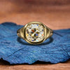 Bezel Set Old Mine Elongated Cushion Lab Grown Engagement Ring East West Wedding Gold Ring
