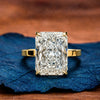 Radiant Cut Moissanite Engagement Ring Gold Solitaire Wedding Ring