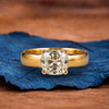 Old Mine Cushion Cut Lab Grown Engagement Ring Solitaire Gold Wedding Ring