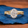 Oval Cut Lab Grown Diamond Engagement Ring Gold Vintage Inspired Ring