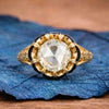 Oval Rose Cut Lab Grown Engagement Ring Unique Eight Prong Wedding Ring