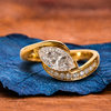 East West Marquise Lab Grown Engagement Ring V Prong Wedding Ring