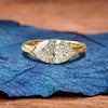 Marquise East West Moissanite Engagement Ring V Prong Wedding Ring