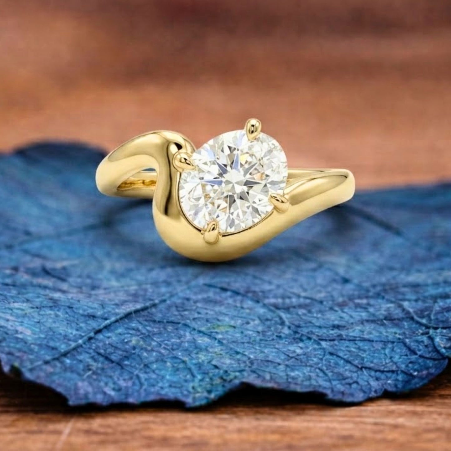 oval curve band moissanite engagement ring east west solitaire gold wedding ring